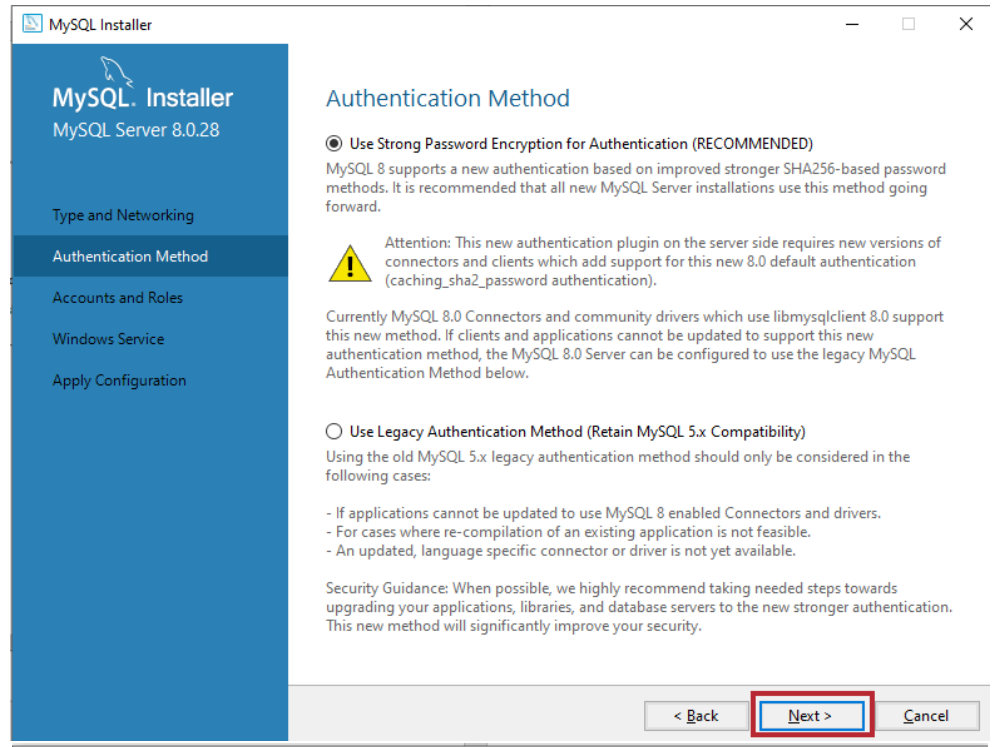 Authentication config